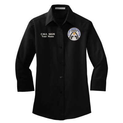 SCARC Embroidered Logo - Women's 3/4 Sleeve Button Down Shirt Thumbnail