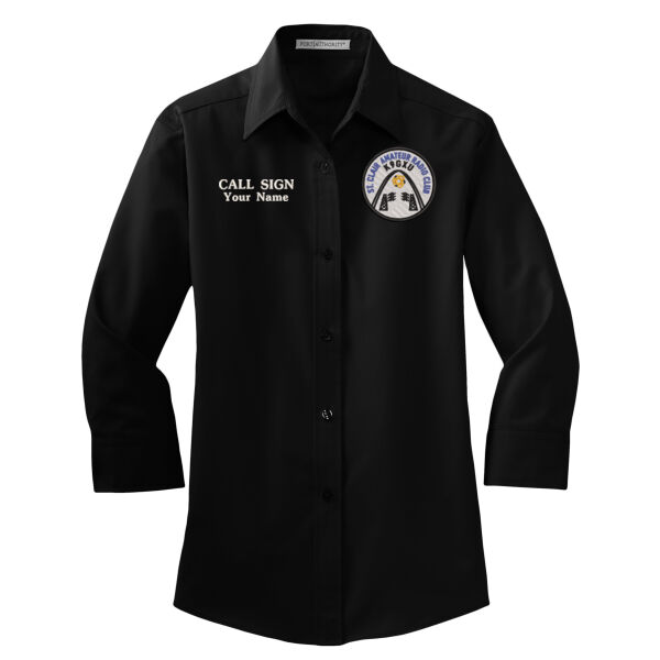SCARC Embroidered Logo - Women's 3/4 Sleeve Button Down Shirt Thumbnail